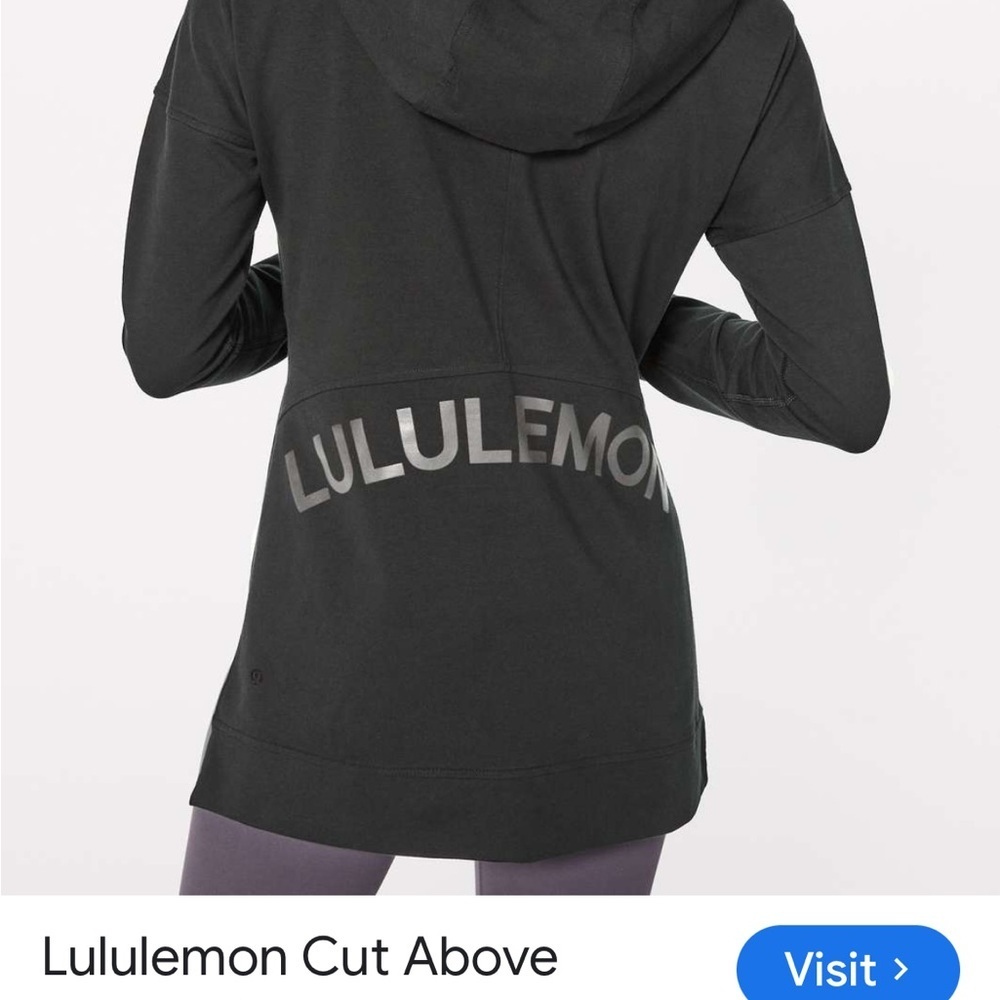 Lululemon Cut Above Hoodie Navy Blue Oversized Stretch French Terry Sz 2